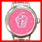 Cup Cake Dessert Round Italian Charm Wrist Watch 440