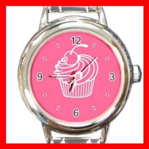 Cup Cake Dessert Round Italian Charm Wrist Watch 440