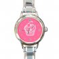 Cup Cake Dessert Round Italian Charm Wrist Watch 440
