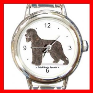 Irish Water Spaniel Dog Pet Round Italian Charm Wrist Watch 477