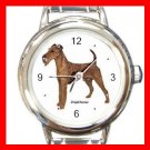 Irish Terrier Dog Pet Round Italian Charm Wrist Watch 479