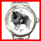 Keeshond Dog Pet Round Italian Charm Wrist Watch 480