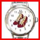 Wizard of Oz Ruby Slipper Round Italian Charm Wrist Watch 484