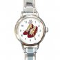 Wizard of Oz Ruby Slipper Round Italian Charm Wrist Watch 484