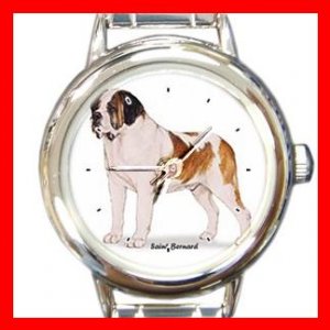 Saint Bernard Dog Pet Round Italian Charm Wrist Watch 485