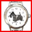 Scottish Terrier Dog Pet Round Italian Charm Wrist Watch 486