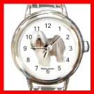 Tibetan Terrier Dog Pet Round Italian Charm Wrist Watch 487