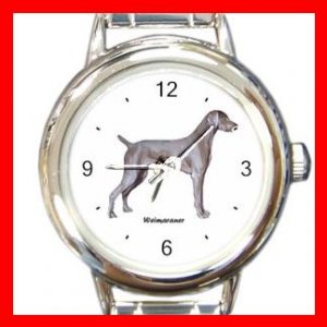 Weimaraner Dog Pet Round Italian Charm Wrist Watch 488