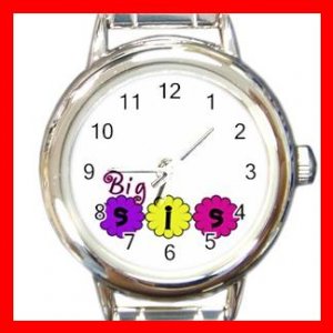 BIG SIS Sister Friendship Round Italian Charm Wrist Watch 491