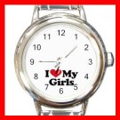 I LOVE MY GIRLS DAUGHTER Round Italian Charm Wrist Watch 493
