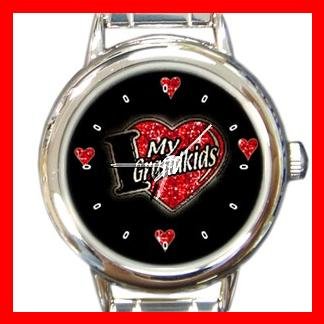 I LOVE MY GRANDKIDS Kids Round Italian Charm Wrist Watch 494