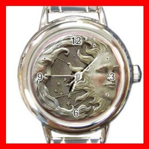 SUN AND MOON Universe Space Round Italian Charm Wrist Watch 496