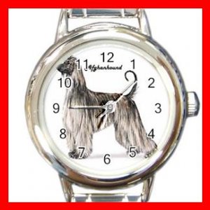 Afghan Hound Dog Pet Round Italian Charm Wrist Watch 499