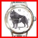 Schipperke Dog Animal Pet Round Italian Charm Wrist Watch 504