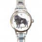 Schipperke Dog Animal Pet Round Italian Charm Wrist Watch 504