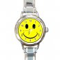 Yellow Smiley Face Smile Round Italian Charm Wrist Watch 515