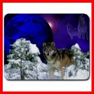 Grey Wolf Moon Snow Animal Mouse Pad MousePad Mat 104