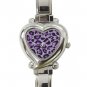 Purple Leopard Skin Print Hobby Italian Charm Wrist Watch 010