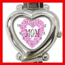 MOM WITH ROSE Pink Love Mother Italian Charm Wrist Watch 035