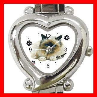 I Love Birman Cat Kitty Pet Italian Charm Wrist Watch 037