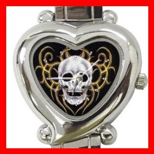 Skull Skeleton Goth Hobby Italian Charm Wrist Watch 047