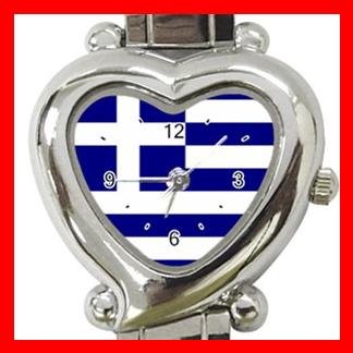 Greek Flag Patriot Nation Italian Charm Wrist Watch 101