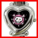 Pink Skull Hobby Heart Italian Charm Wrist Watch 113