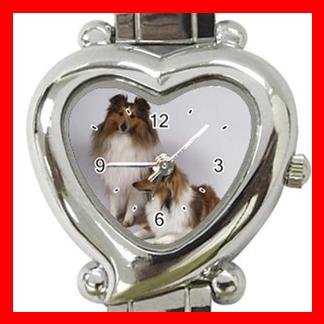 Shetland Sheepdog Dog Pet Heart Italian Charm Wrist Watch 116
