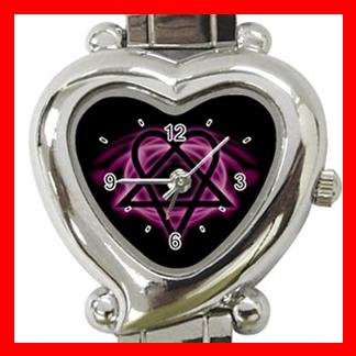 Pink Heartagram Heart Italian Charm Wrist Watch 121