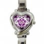 Pink Heartagram Heart Italian Charm Wrist Watch 122