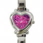 Pink Tiger Print Animal Heart Italian Charm Wrist Watch 124