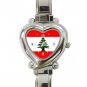 LEBANESE FLAG Red Heart Italian Charm Wrist Watch 127