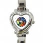 Pentagram Pentacle Rainbow Heart Italian Charm Wrist Watch 134