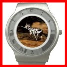 Zebra Running Horse Animal Stainless Steel Wrist Watch Unisex 017