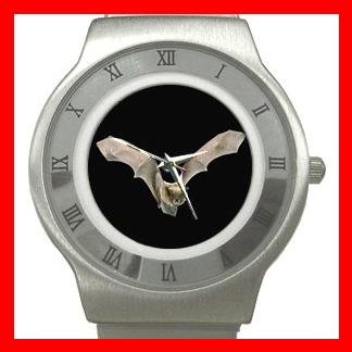 Rare Bat Flying In Dark Hobby Stainless Steel Wrist Watch Unisex 018