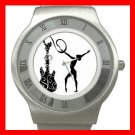 Rhythmic Guitar Dance Sports Stainless Steel Wrist Watch Unisex 028