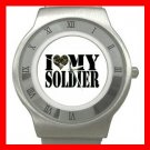 I Love My Soldier Army Stainless Steel Wrist Watch Unisex 032