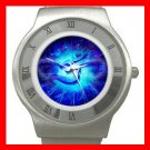 OM Symbol Blue Infinity Stainless Steel Wrist Watch Unisex 038