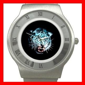 White Tiger Animal Stainless Steel Wrist Watch Unisex 048