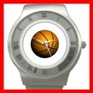 Basketball Ball Sport Game Hobby Fun Stainless Steel Wrist Watch Unisex 073