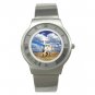Art Summer Horse Blue Sky Stainless Steel Wrist Watch Unisex 077