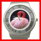 PINK FLAMINGO Bird Stainless Steel Wrist Watch Unisex 084