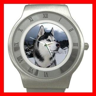 Siberian Husky Dog Animal Stainless Steel Wrist Watch Unisex 091