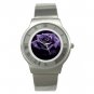 Purple Rose Flowers Stainless Steel Wrist Watch Unisex 092