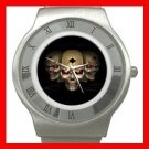 Skull Skeleton Goth Hobby Stainless Steel Wrist Watch Unisex 093