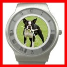 Boston Terrier Dog Pet Animal Stainless Steel Wrist Watch Unisex 103