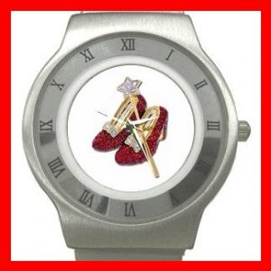 Wizard of Oz Ruby Slipper Stainless Steel Wrist Watch Unisex 128