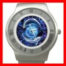 Dolphins Flying Earth Stainless Steel Wrist Watch Unisex 132