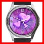 Purple Heart Love Hobby Fun Metal Wrist Watch Unisex 003