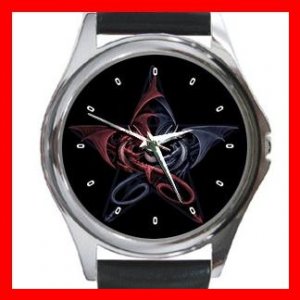 Wicca Pentagram Dragons Metal Wrist Watch Unisex 022